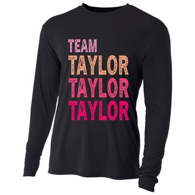 Retro T.AYLOR First Name Personalized Groovy Birthday Cooling Performance Long Sleeve Crew
