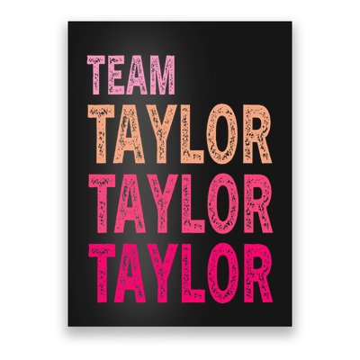 Retro T.AYLOR First Name Personalized Groovy Birthday Poster