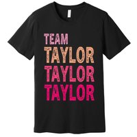 Retro T.AYLOR First Name Personalized Groovy Birthday Premium T-Shirt