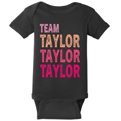 Retro T.AYLOR First Name Personalized Groovy Birthday Baby Bodysuit