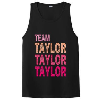 Retro T.AYLOR First Name Personalized Groovy Birthday PosiCharge Competitor Tank