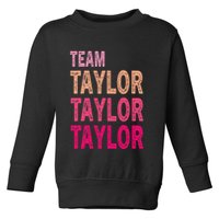 Retro T.AYLOR First Name Personalized Groovy Birthday Toddler Sweatshirt