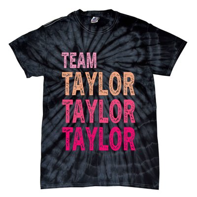 Retro T.AYLOR First Name Personalized Groovy Birthday Tie-Dye T-Shirt