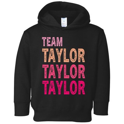 Retro T.AYLOR First Name Personalized Groovy Birthday Toddler Hoodie