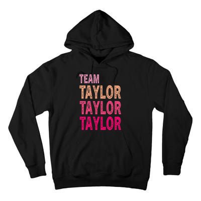 Retro T.AYLOR First Name Personalized Groovy Birthday Tall Hoodie