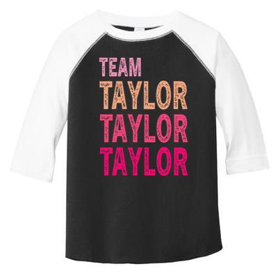 Retro T.AYLOR First Name Personalized Groovy Birthday Toddler Fine Jersey T-Shirt