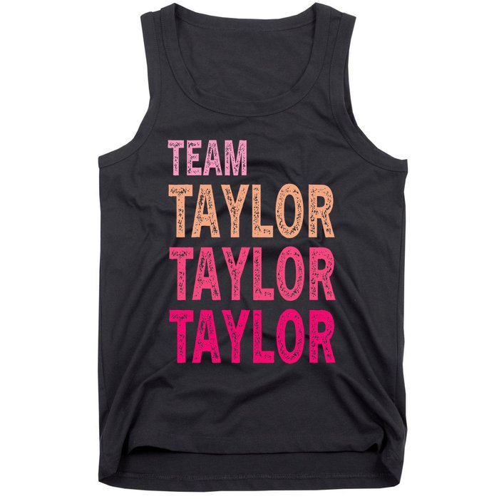 Retro T.AYLOR First Name Personalized Groovy Birthday Tank Top