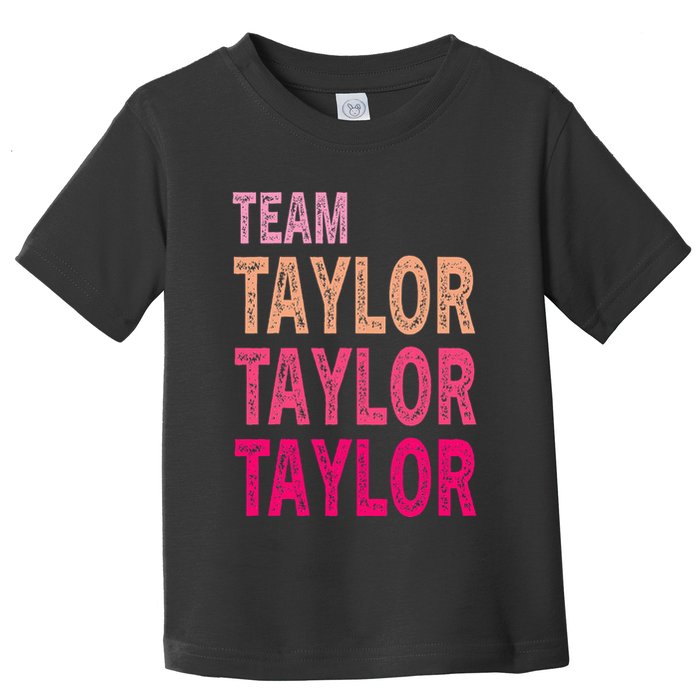 Retro T.AYLOR First Name Personalized Groovy Birthday Toddler T-Shirt