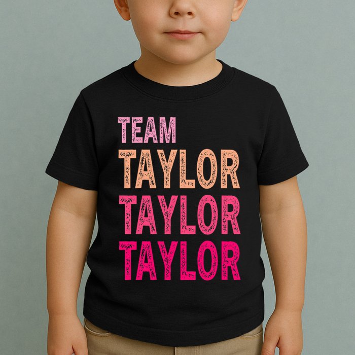 Retro T.AYLOR First Name Personalized Groovy Birthday Toddler T-Shirt