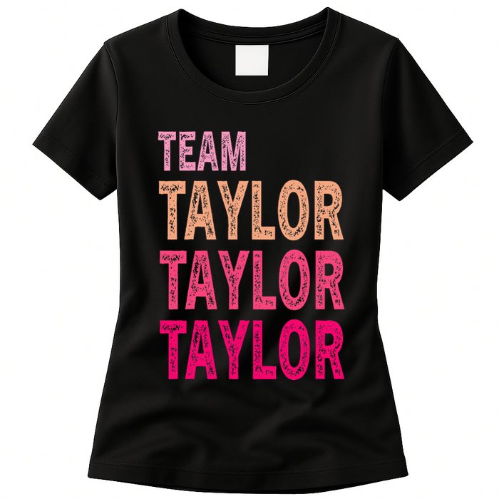 Retro T.AYLOR First Name Personalized Groovy Birthday Womens T-Shirt
