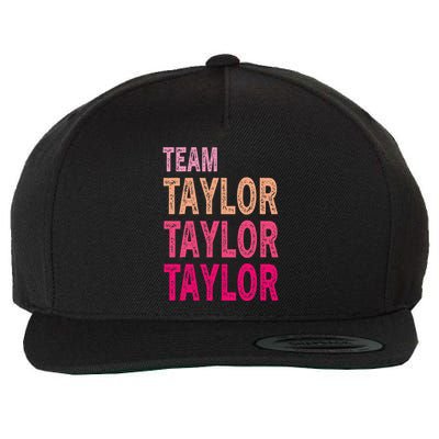 Retro T.AYLOR First Name Personalized Groovy Birthday Wool Snapback Cap