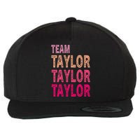 Retro T.AYLOR First Name Personalized Groovy Birthday Wool Snapback Cap