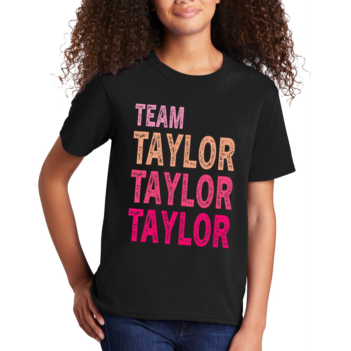 Retro T.AYLOR First Name Personalized Groovy Birthday Kids T-Shirt