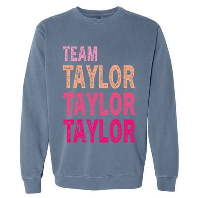 Retro T.AYLOR First Name Personalized Groovy Birthday Garment-Dyed Sweatshirt