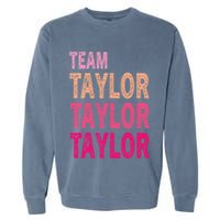 Retro T.AYLOR First Name Personalized Groovy Birthday Garment-Dyed Sweatshirt