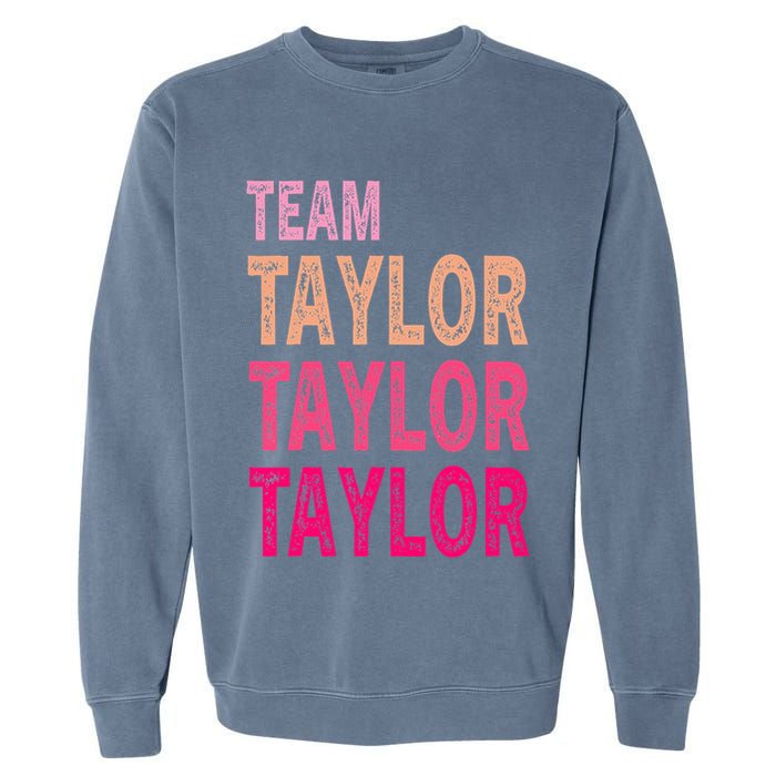 Retro T.AYLOR First Name Personalized Groovy Birthday Garment-Dyed Sweatshirt