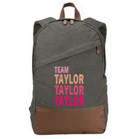 Retro T.AYLOR First Name Personalized Groovy Birthday Cotton Canvas Backpack