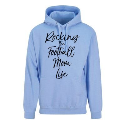 Rocking The Football Mom Life Gift Fun Sports Crewneck Unisex Surf Hoodie