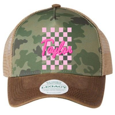 Retro T.AYLOR First Name Personalized Groovy Birthday Legacy Tie Dye Trucker Hat