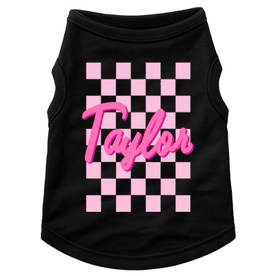 Retro T.AYLOR First Name Personalized Groovy Birthday Doggie Tank