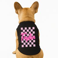 Retro T.AYLOR First Name Personalized Groovy Birthday Doggie Tank
