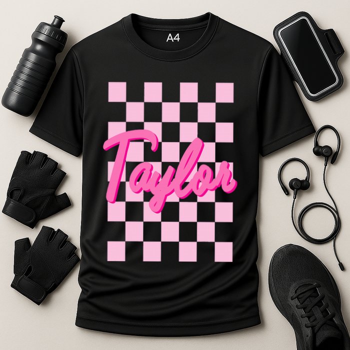 Retro T.AYLOR First Name Personalized Groovy Birthday Performance Shirt