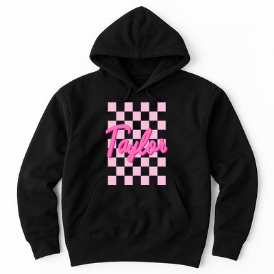 Retro T.AYLOR First Name Personalized Groovy Birthday Hoodie