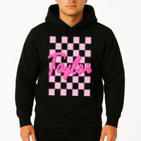 Retro T.AYLOR First Name Personalized Groovy Birthday Hoodie
