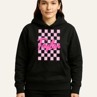 Retro T.AYLOR First Name Personalized Groovy Birthday Hoodie