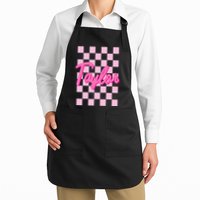 Retro T.AYLOR First Name Personalized Groovy Birthday Apron