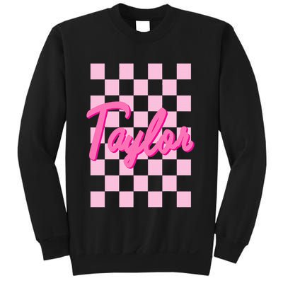 Retro T.AYLOR First Name Personalized Groovy Birthday Sweatshirt