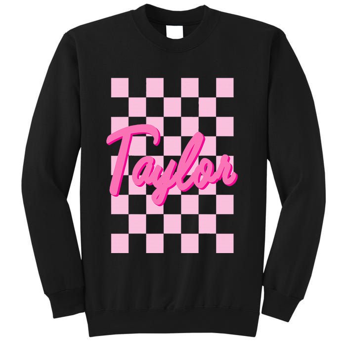 Retro T.AYLOR First Name Personalized Groovy Birthday Sweatshirt