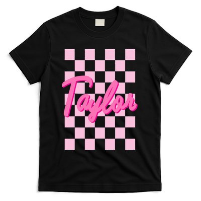 Retro T.AYLOR First Name Personalized Groovy Birthday T-Shirt