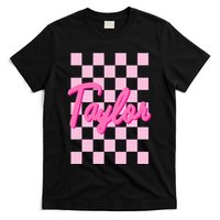 Retro T.AYLOR First Name Personalized Groovy Birthday T-Shirt