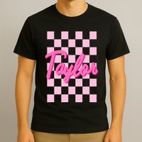 Retro T.AYLOR First Name Personalized Groovy Birthday T-Shirt