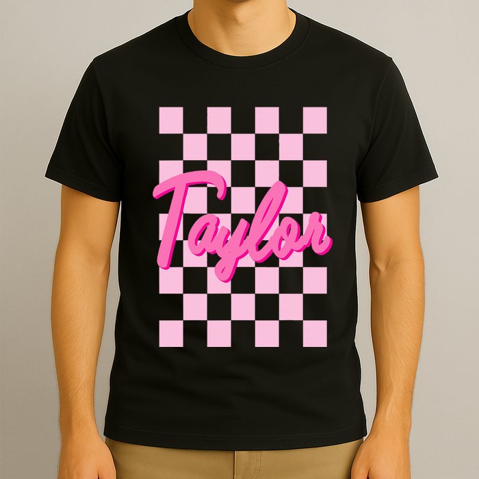 Retro T.AYLOR First Name Personalized Groovy Birthday T-Shirt