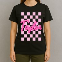 Retro T.AYLOR First Name Personalized Groovy Birthday T-Shirt