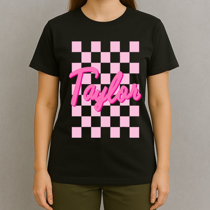 Retro T.AYLOR First Name Personalized Groovy Birthday T-Shirt
