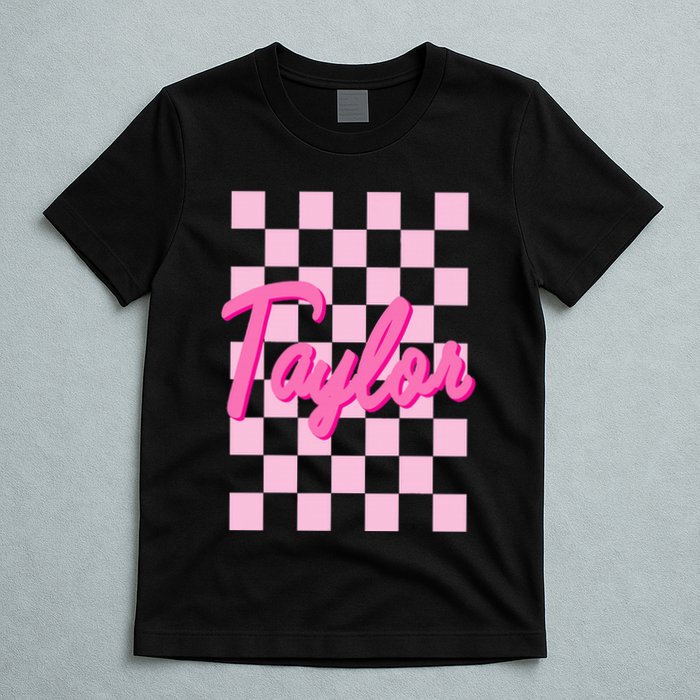 Retro T.AYLOR First Name Personalized Groovy Birthday T-Shirt