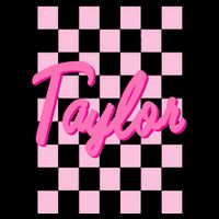 Retro T.AYLOR First Name Personalized Groovy Birthday Sustainable Bucket Hat