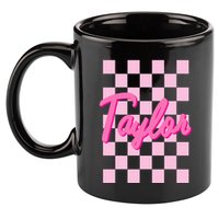 Retro T.AYLOR First Name Personalized Groovy Birthday 11oz C Handle Ceramic Mug