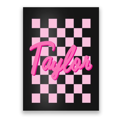 Retro T.AYLOR First Name Personalized Groovy Birthday Poster