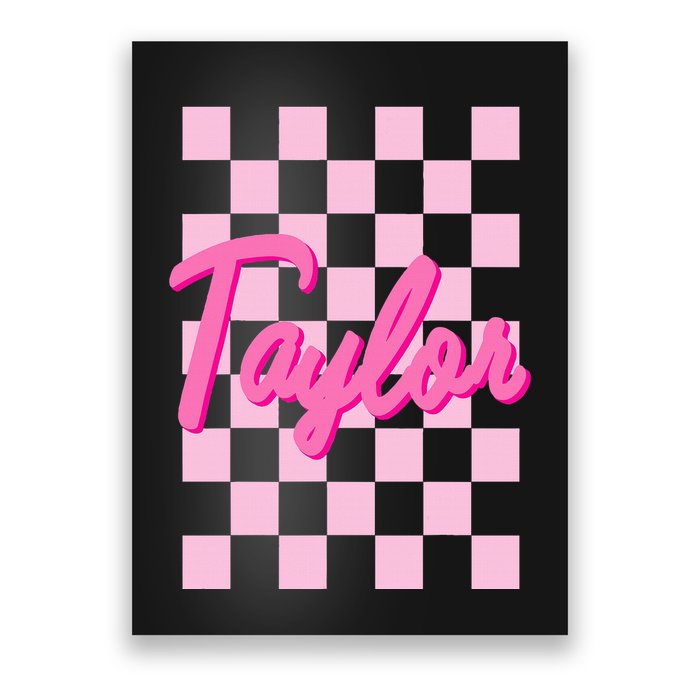Retro T.AYLOR First Name Personalized Groovy Birthday Poster
