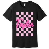 Retro T.AYLOR First Name Personalized Groovy Birthday Premium T-Shirt