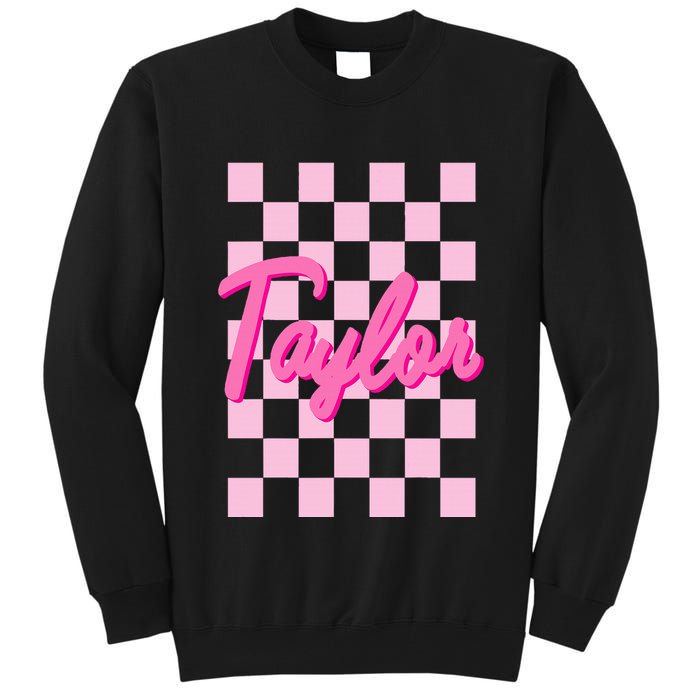 Retro T.AYLOR First Name Personalized Groovy Birthday Tall Sweatshirt