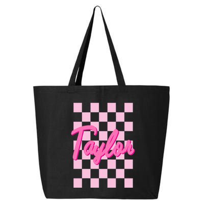 Retro T.AYLOR First Name Personalized Groovy Birthday 25L Jumbo Tote