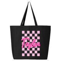Retro T.AYLOR First Name Personalized Groovy Birthday 25L Jumbo Tote