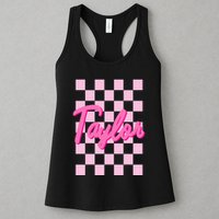 Retro T.AYLOR First Name Personalized Groovy Birthday Womens Tank Top