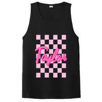 Retro T.AYLOR First Name Personalized Groovy Birthday PosiCharge Competitor Tank