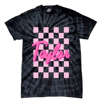 Retro T.AYLOR First Name Personalized Groovy Birthday Tie-Dye T-Shirt